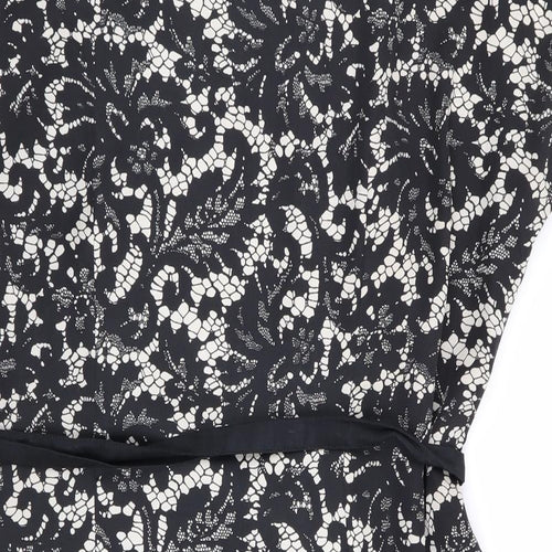 H&M Womens Black Floral  Shift  Size 12  - Lace like print