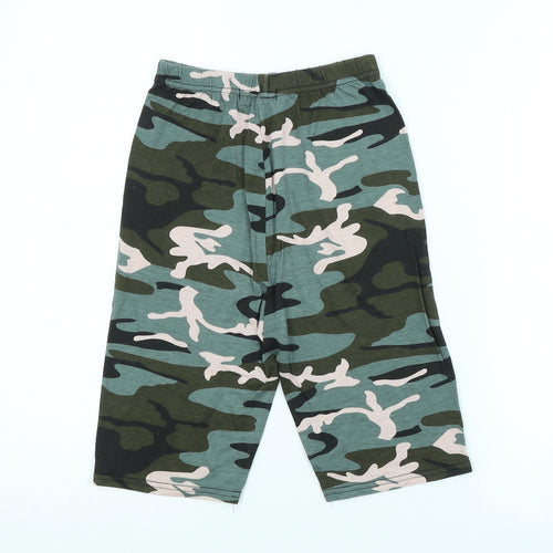 PRETTYLITTLETHING Womens Green Camouflage  Cropped Leggings Size 4