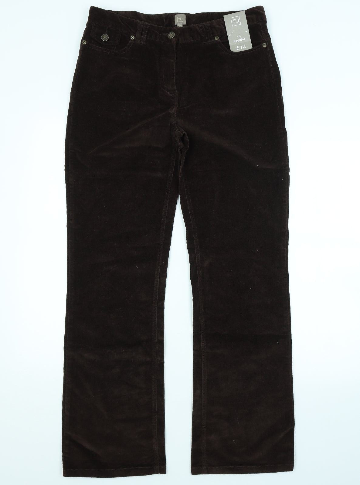 TU Womens Brown   Chino Trousers Size 14 L31 in