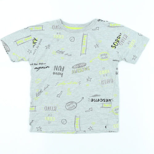 George Boys Grey Spotted  Basic T-Shirt Size 2-3 Years