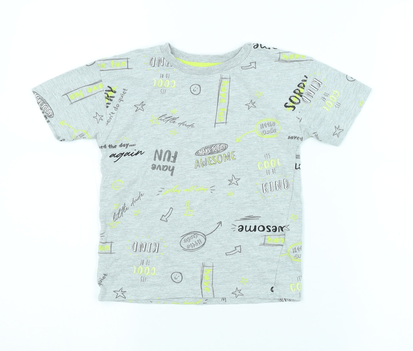 George Boys Grey Spotted  Basic T-Shirt Size 2-3 Years