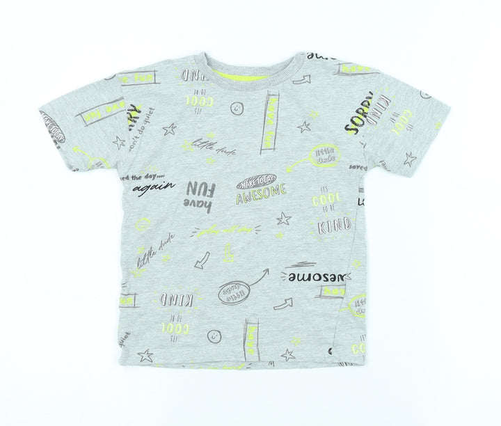 George Boys Grey Spotted  Basic T-Shirt Size 2-3 Years