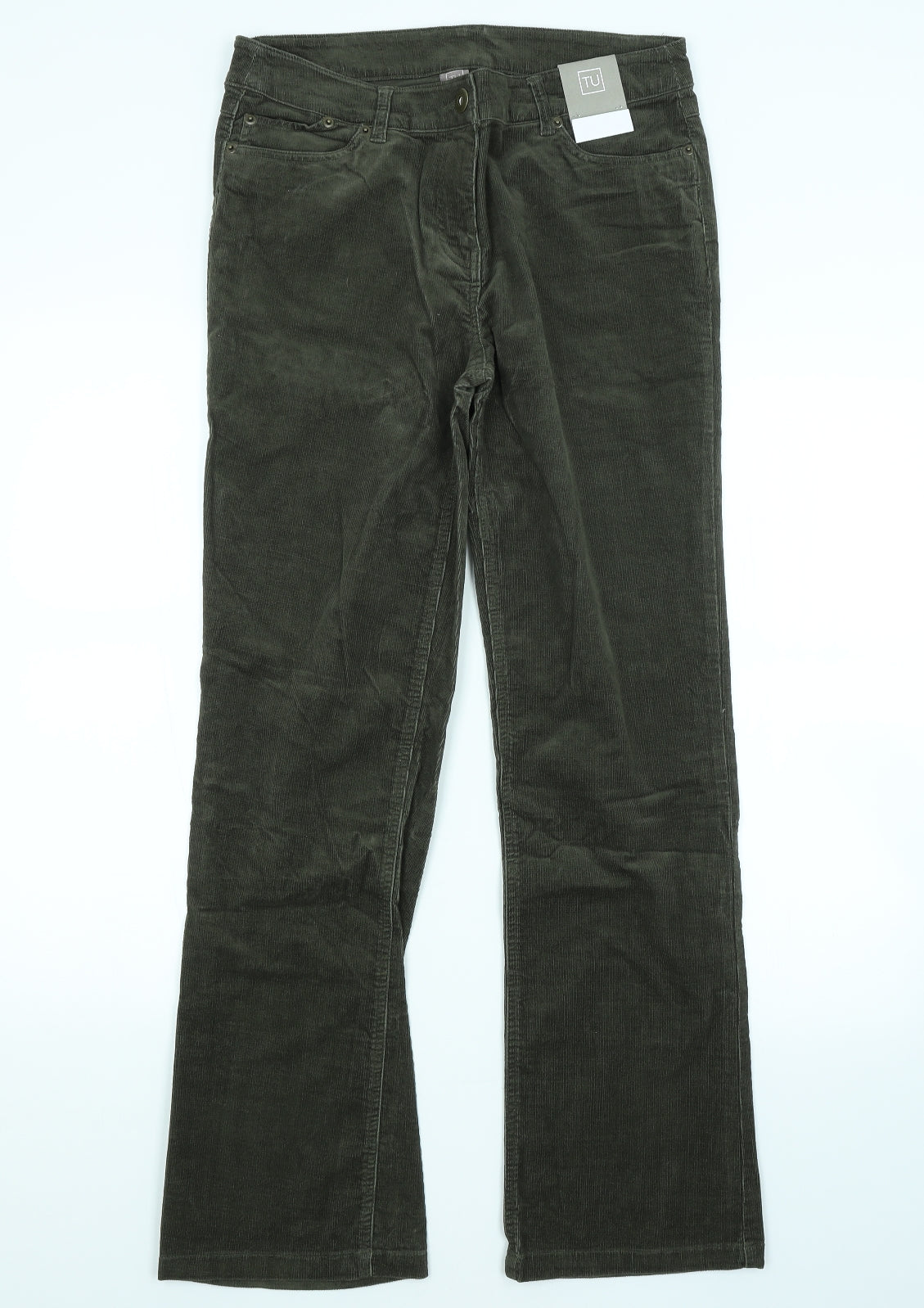 TU Womens Green   Chino Trousers Size 12 L30 in