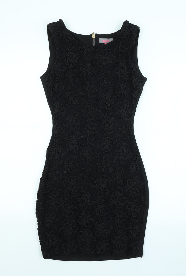 Agenda Womens Black Floral  Pencil Dress  Size 8