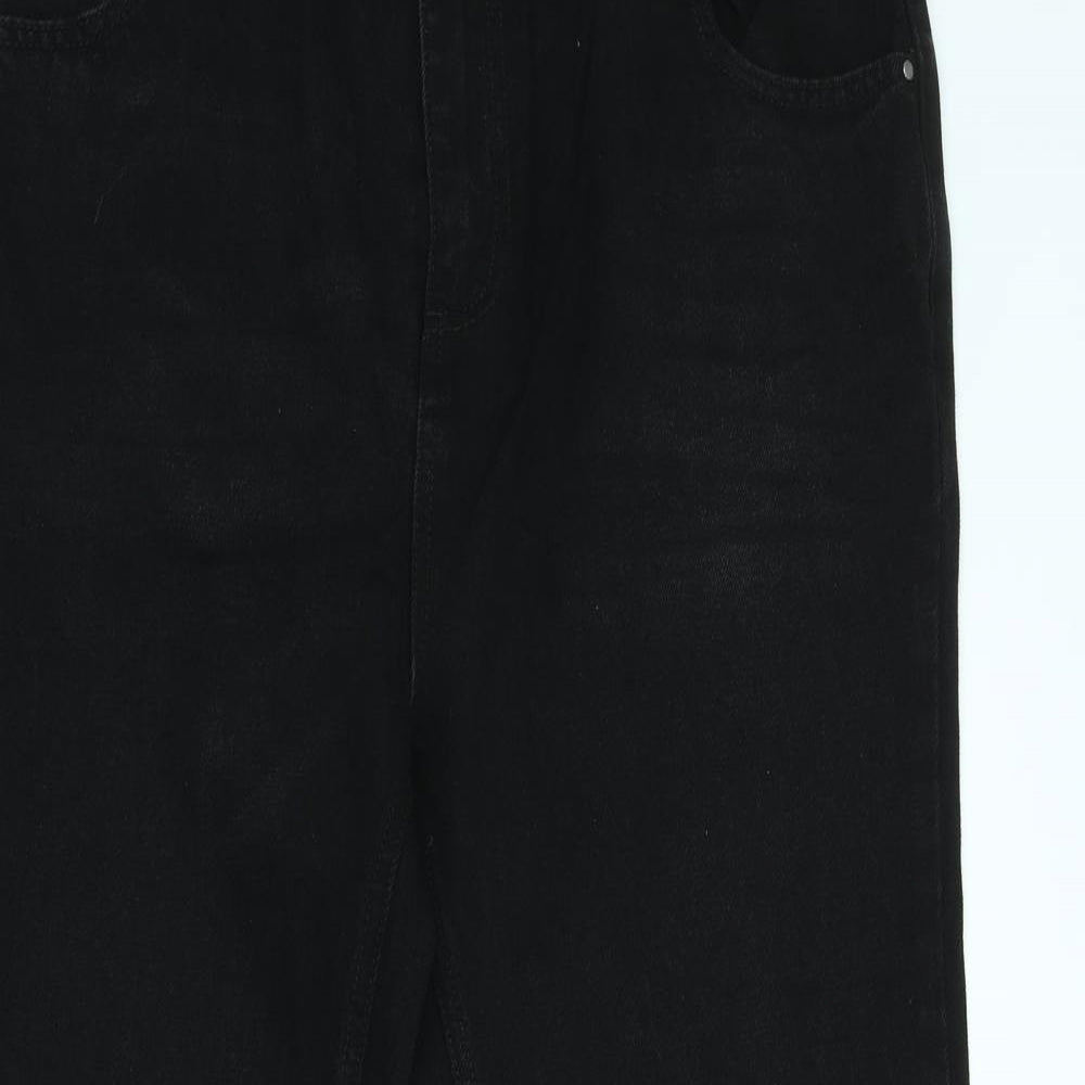 Yours Womens Black   Wide-Leg Jeans Size 18 L29 in