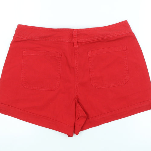 F&F Womens Red   Hot Pants Shorts Size 10