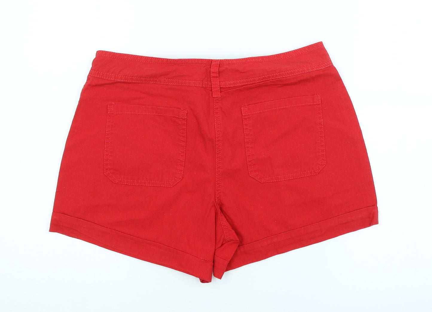 F&F Womens Red   Hot Pants Shorts Size 10
