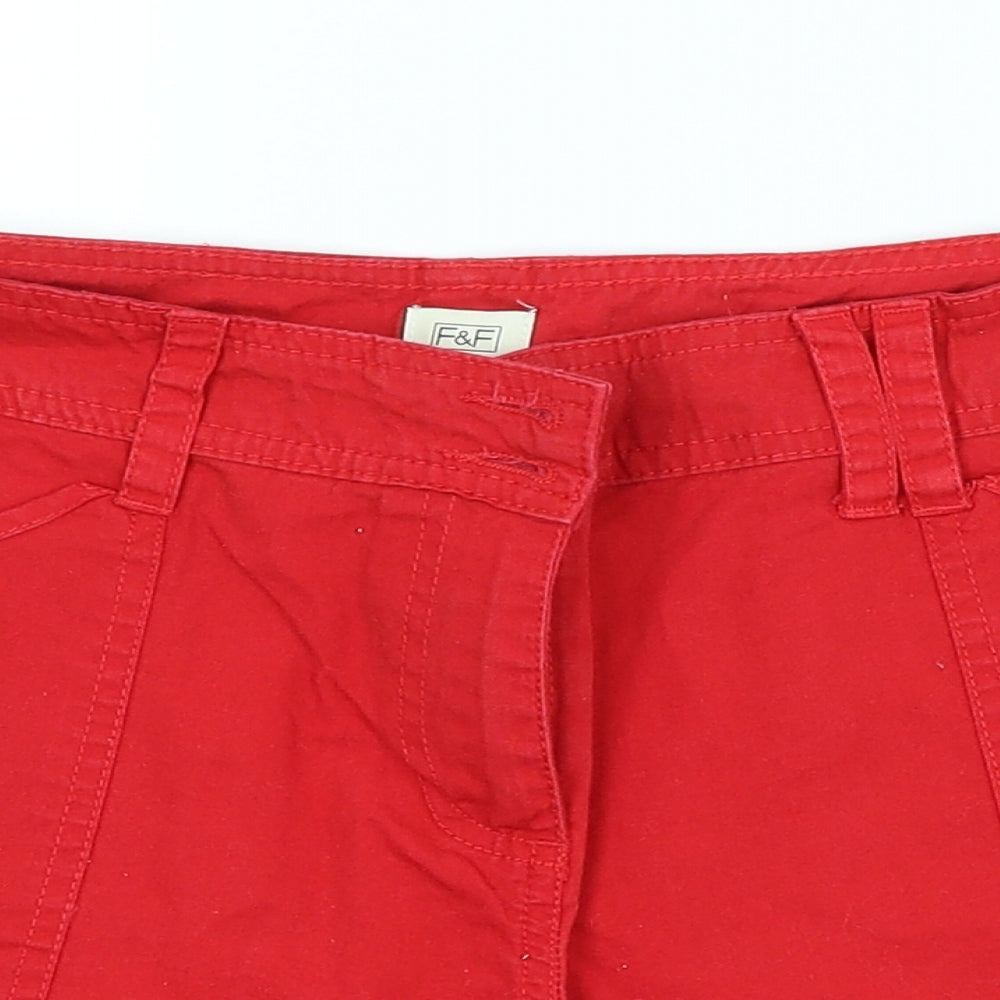 F&F Womens Red   Hot Pants Shorts Size 10