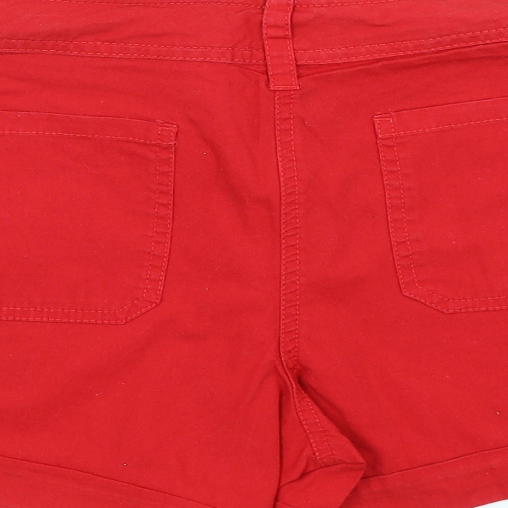 F&F Womens Red   Hot Pants Shorts Size 10