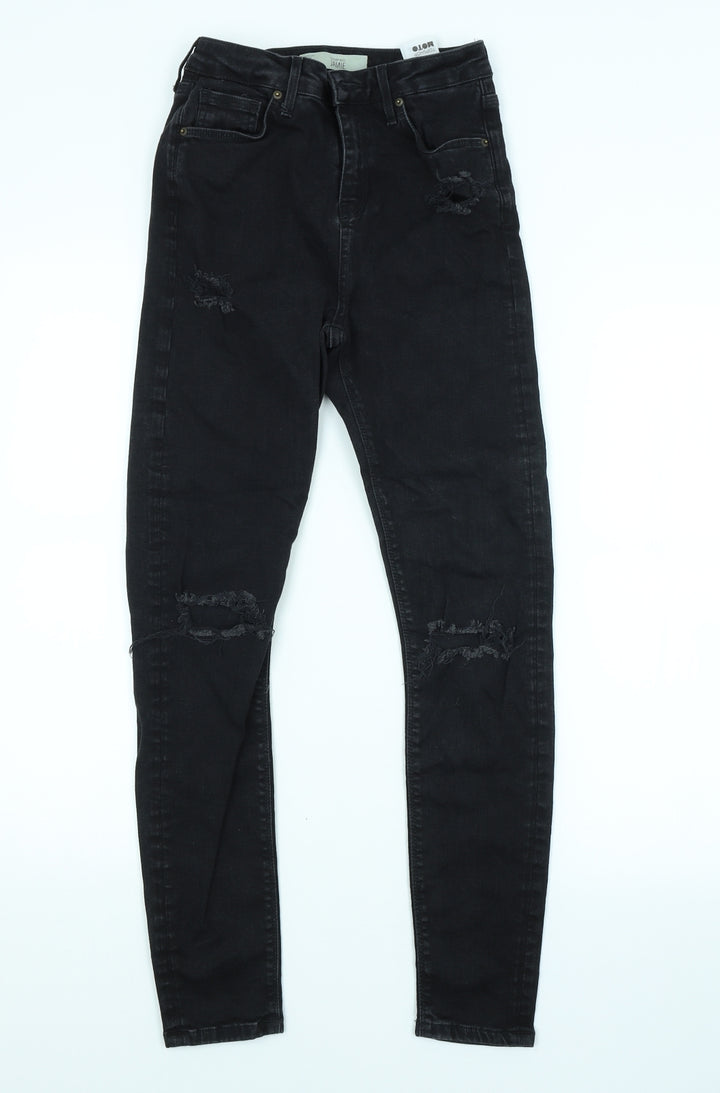 Topshop Womens Black Skinny Jeans Size 28 in L32 in