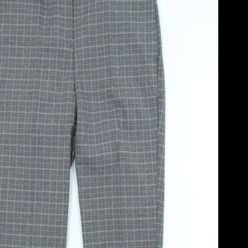 NEXT Womens Grey Check  Trousers  Size 12 L26 in