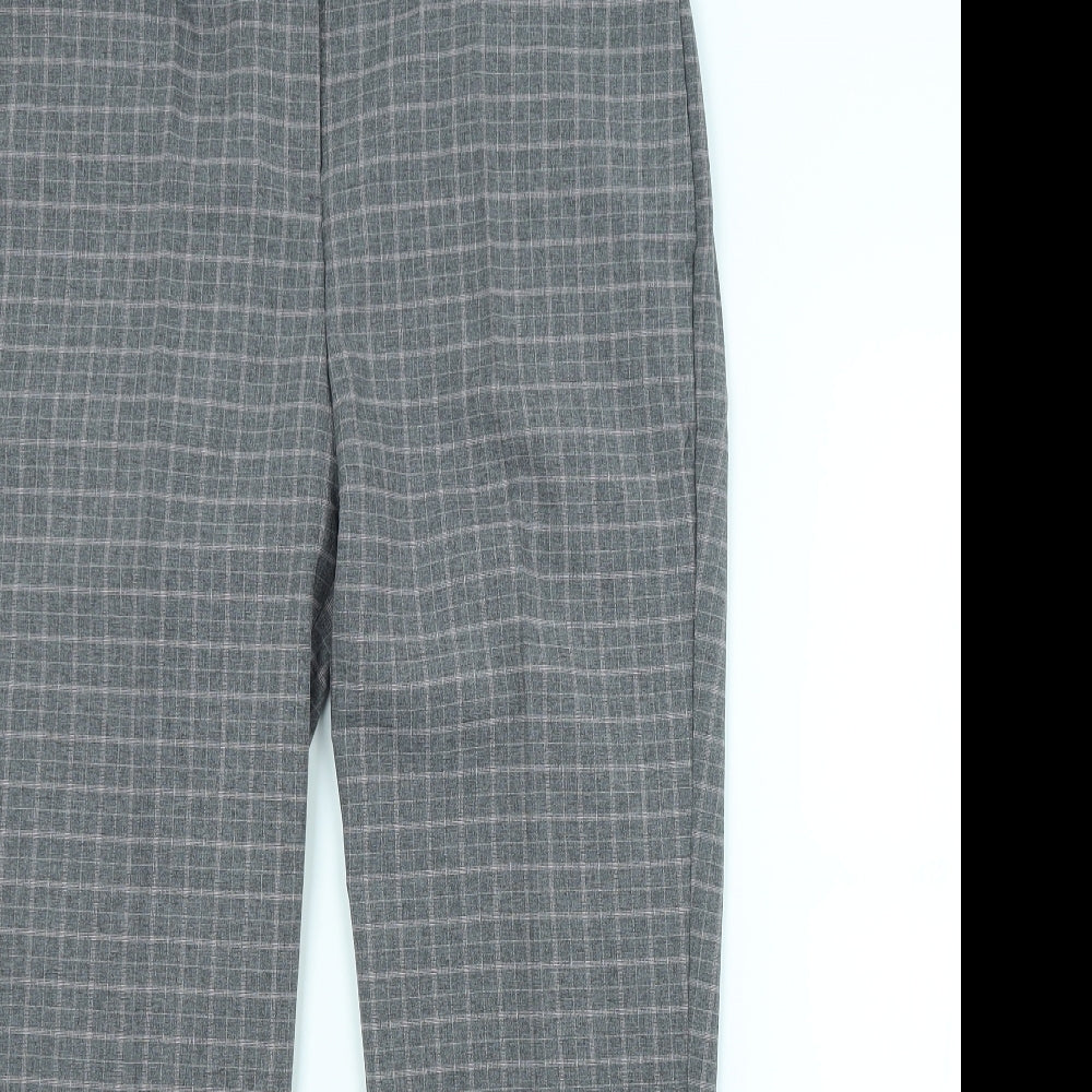 NEXT Womens Grey Check  Trousers  Size 12 L26 in