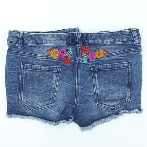 NEXT Womens Blue Floral  Cut-Off Shorts Size 10