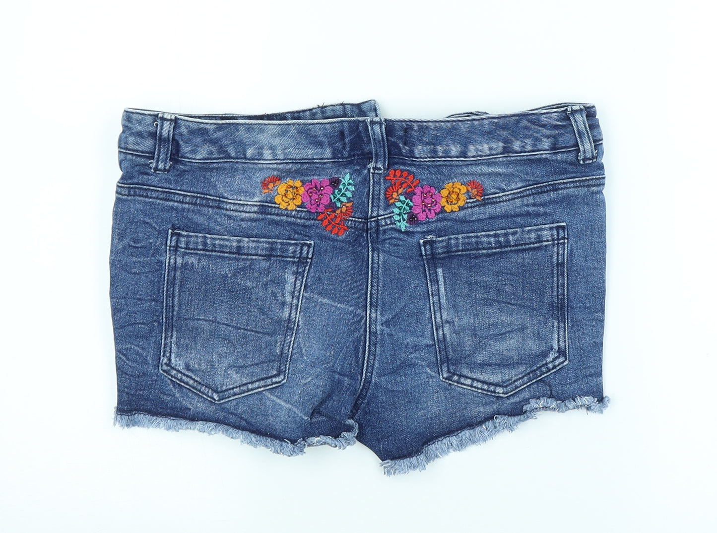 NEXT Womens Blue Floral  Cut-Off Shorts Size 10