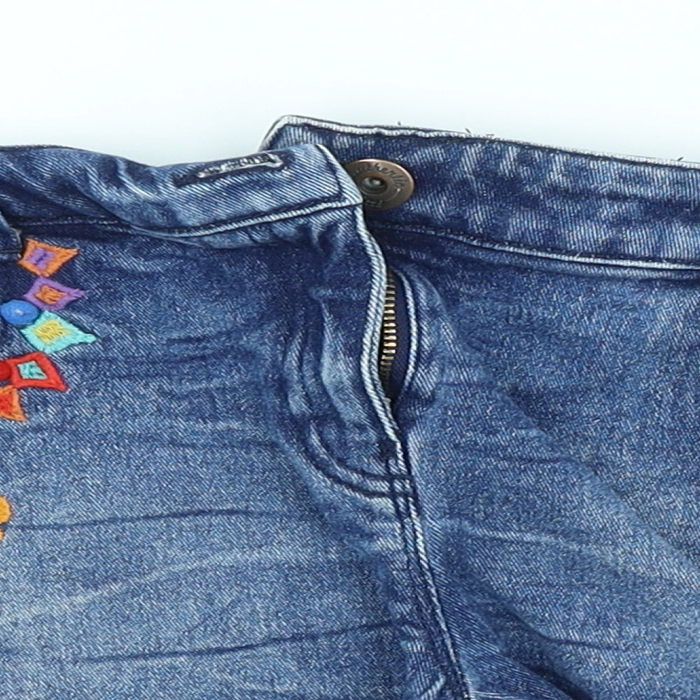 NEXT Womens Blue Floral  Cut-Off Shorts Size 10