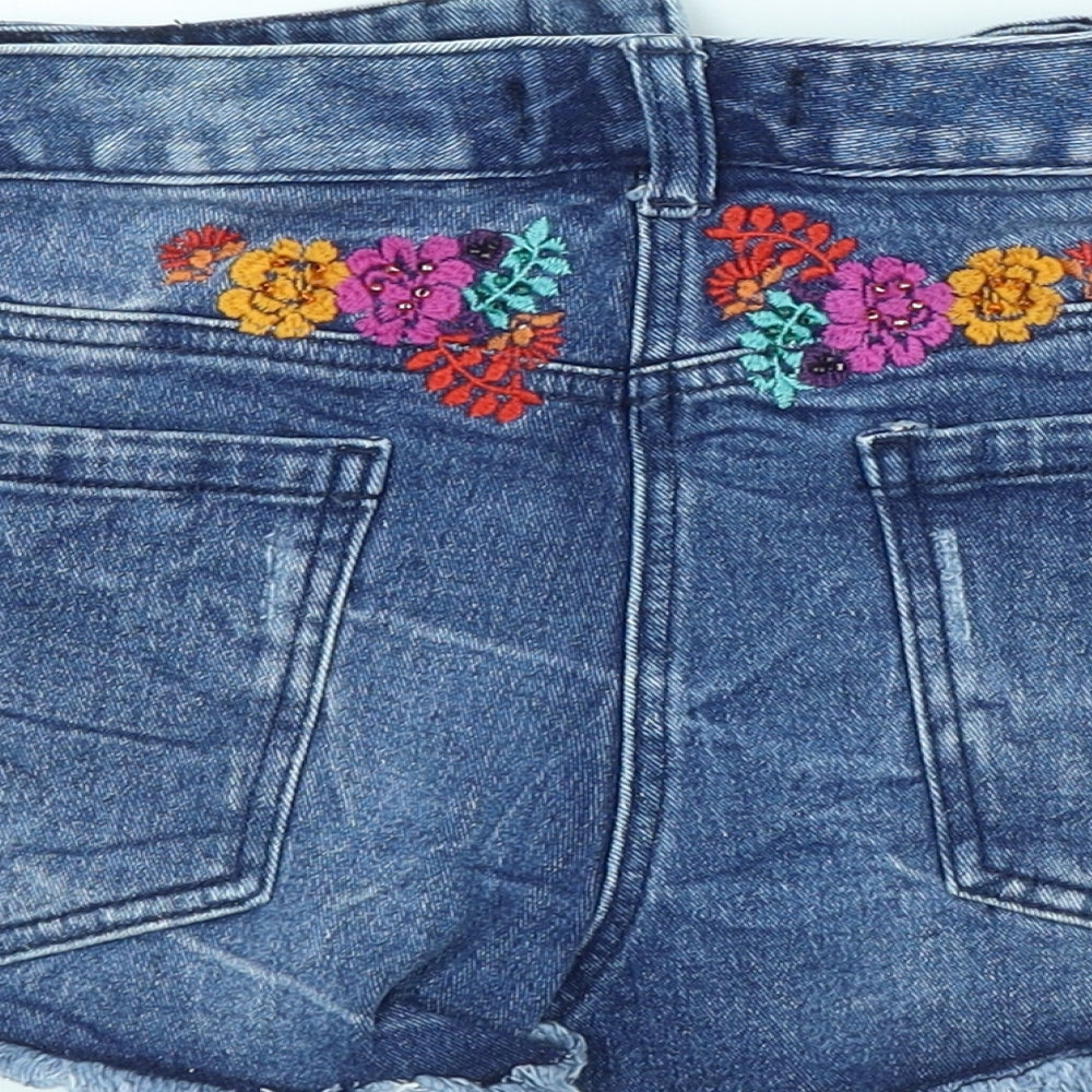 NEXT Womens Blue Floral  Cut-Off Shorts Size 10