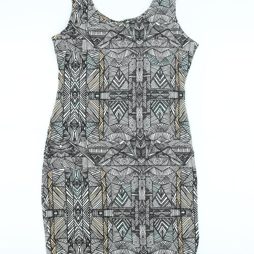 New Look Womens Multicoloured Argyle/Diamond  Pencil Dress  Size 12