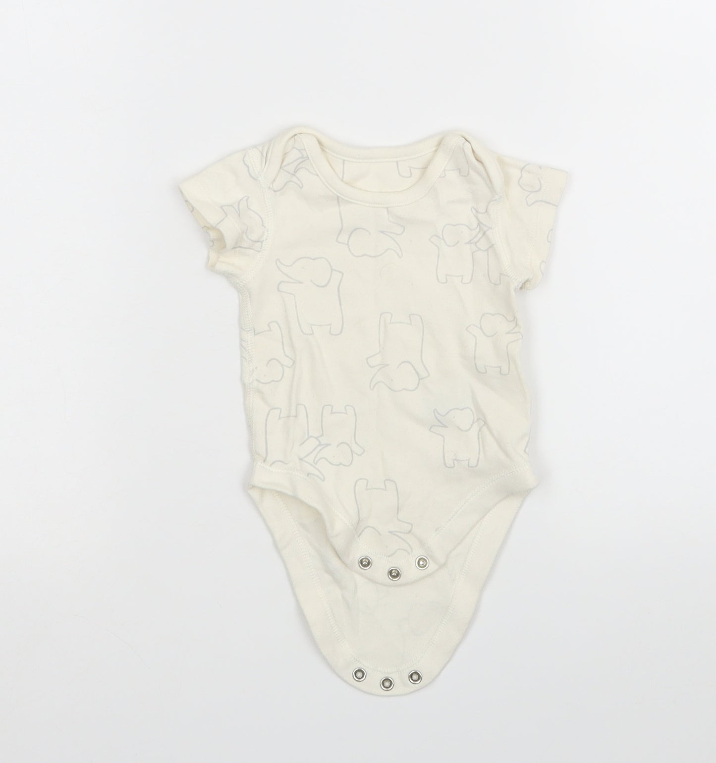 M&S Baby White Animal Print  Leotard One-Piece Size 0-3 Months