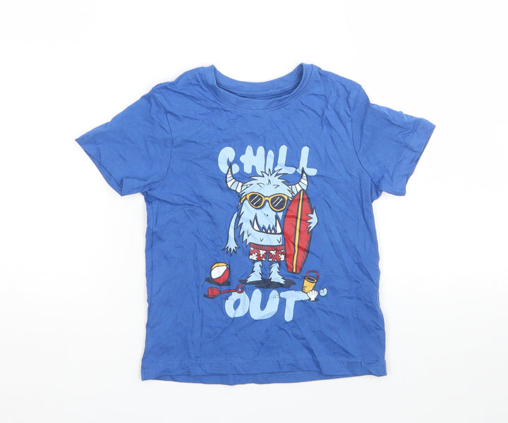 Primark Boys Black Basic T-Shirt Size 3-4 Years - Monster