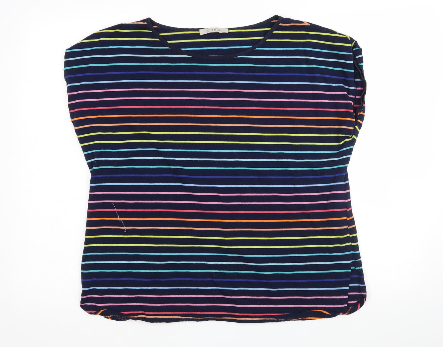 Oasis Womens Multicoloured Striped  Basic T-Shirt Size XL