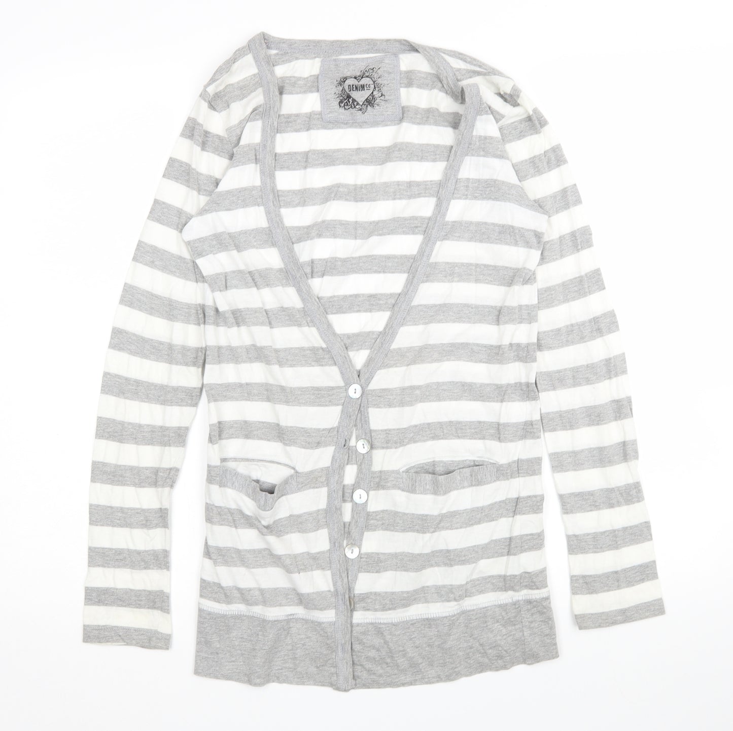 Denim Co Womens Multicoloured Striped  Cardigan Jumper Size 8