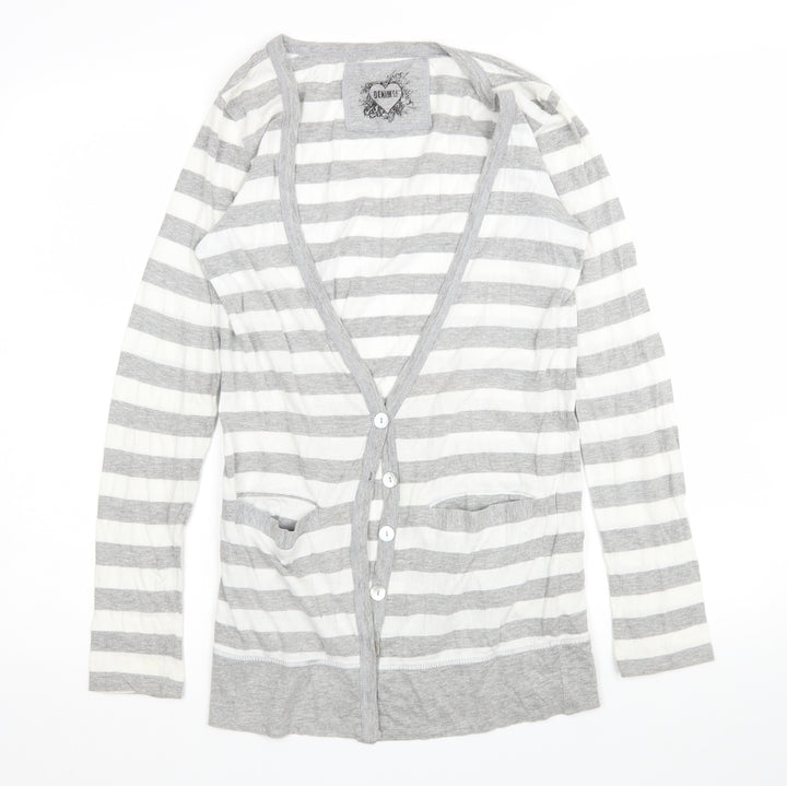 Denim Co Womens Multicoloured Striped  Cardigan Jumper Size 8
