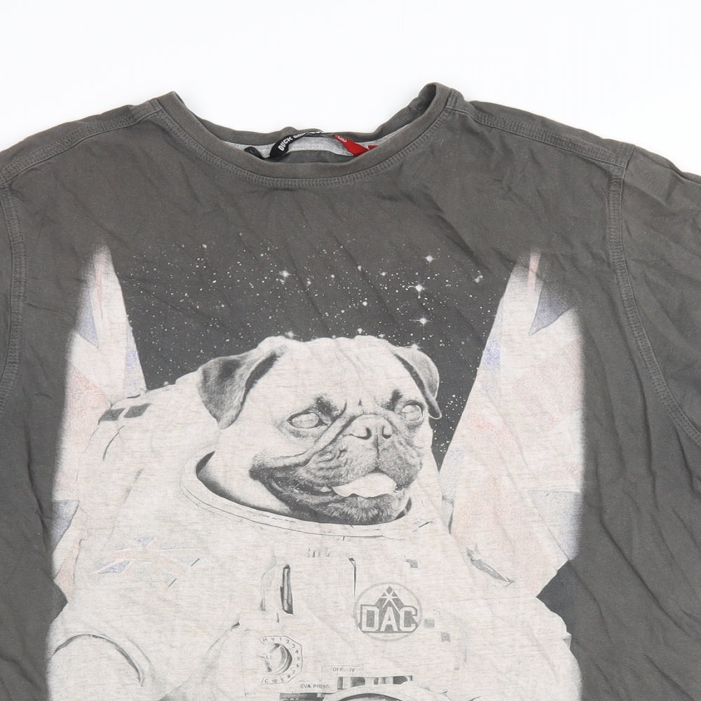 Duck & Cover Mens Grey    T-Shirt Size L  - Pug