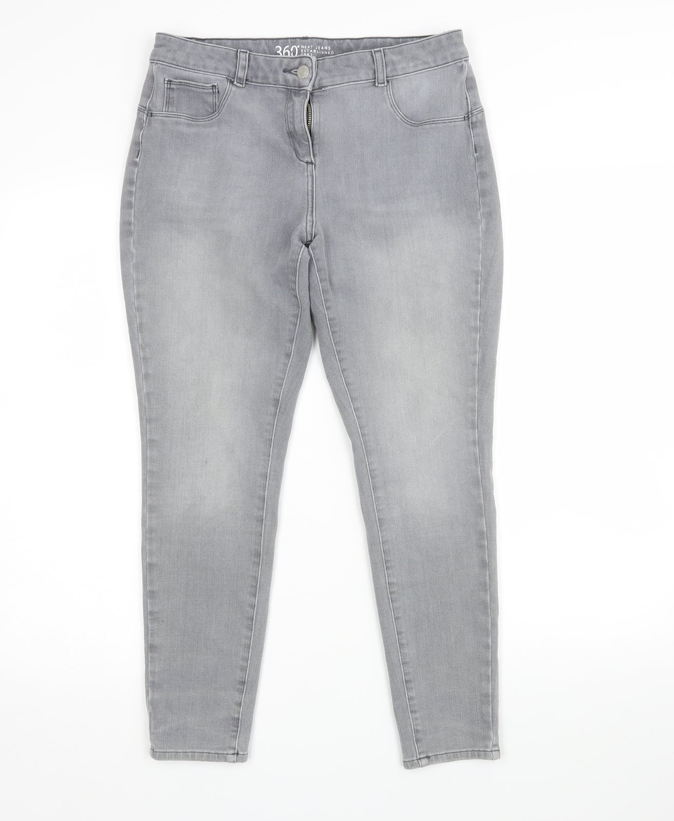 NEXT Womens Grey   Skinny Jeans Size 14 L26 in