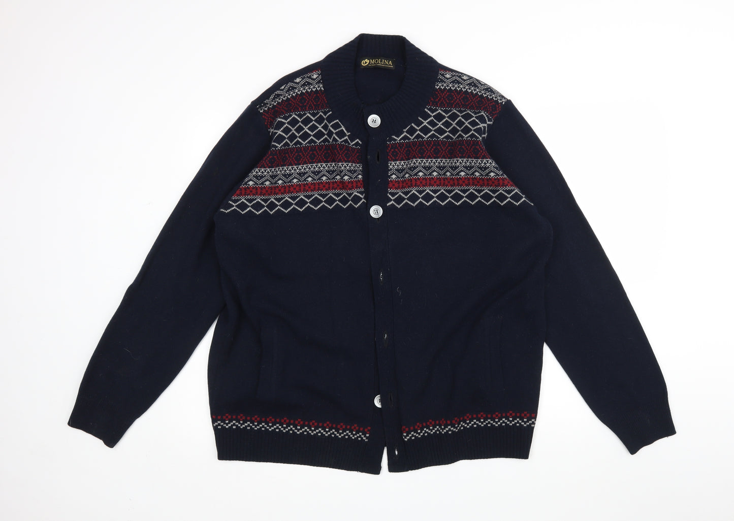 Molina Mens Multicoloured Argyle/Diamond  Cardigan Jumper Size XL