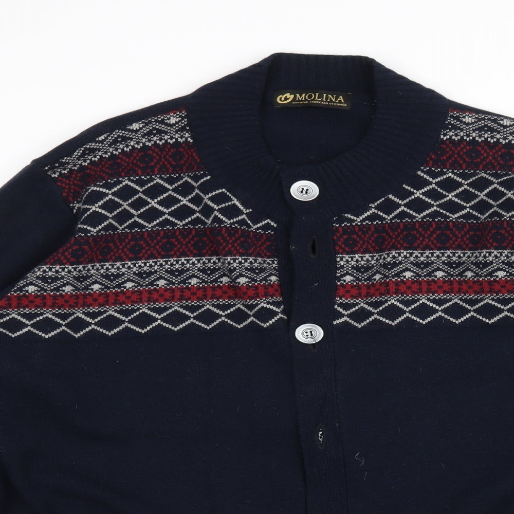 Molina Mens Multicoloured Argyle/Diamond  Cardigan Jumper Size XL