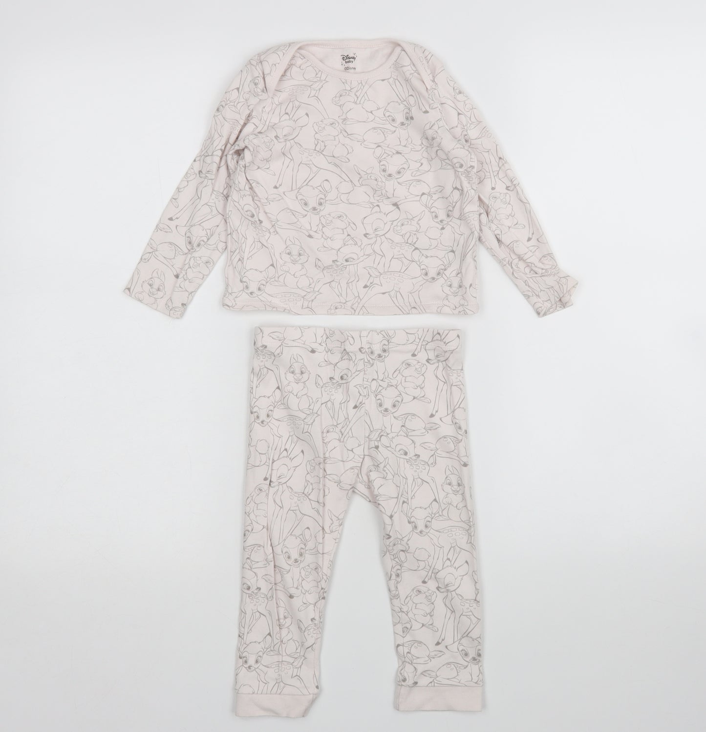 Disney Baby Girls Pink Animal Print   Pyjama Set Size 18-24 Months  - Bambi