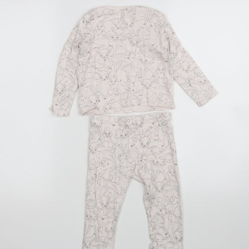 Disney Baby Girls Pink Animal Print   Pyjama Set Size 18-24 Months  - Bambi