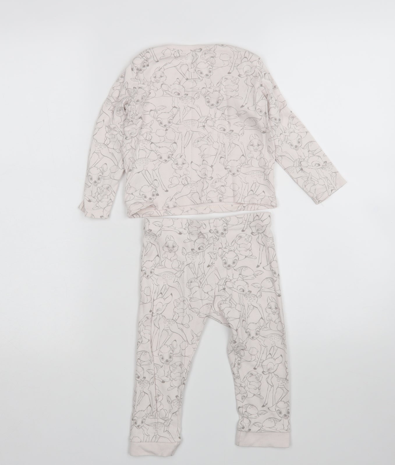 Disney Baby Girls Pink Animal Print   Pyjama Set Size 18-24 Months  - Bambi