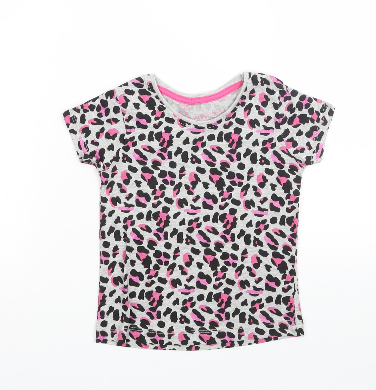 Primark Girls Multicoloured Animal Print  Basic T-Shirt Size 18-24 Months