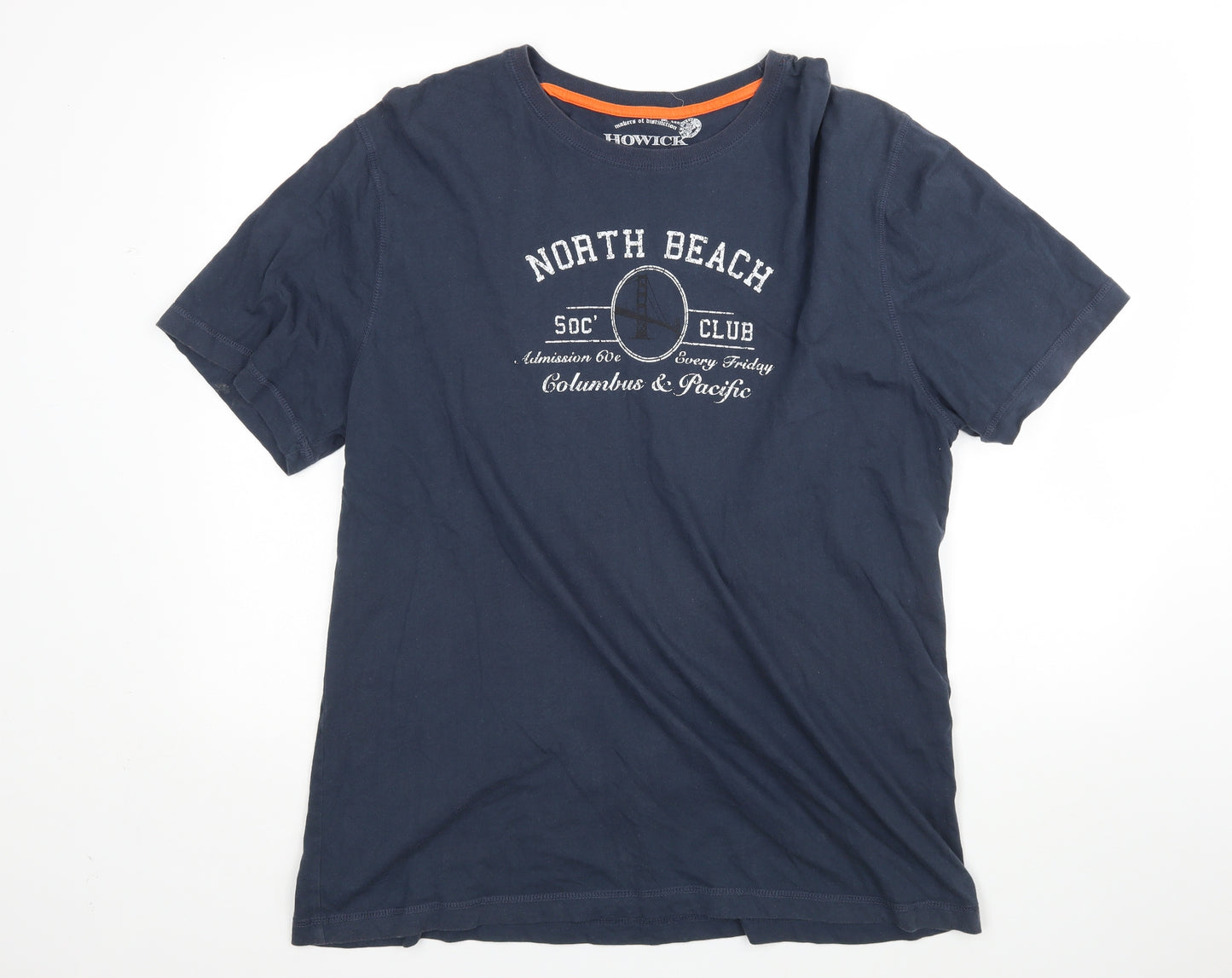 Howich Mens Blue    T-Shirt Size 2XL