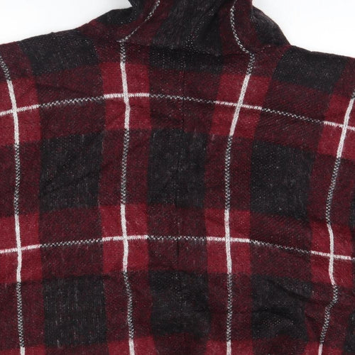 Atmosphere Womens Pink Plaid  Overcoat Poncho Size S