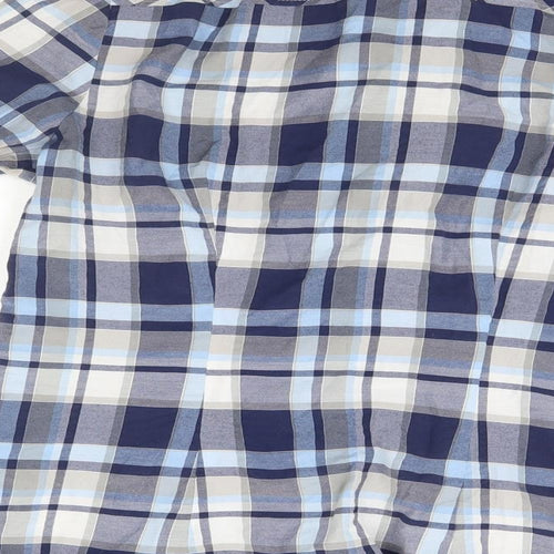 My Way Womens Blue Plaid  Basic Button-Up Size 12