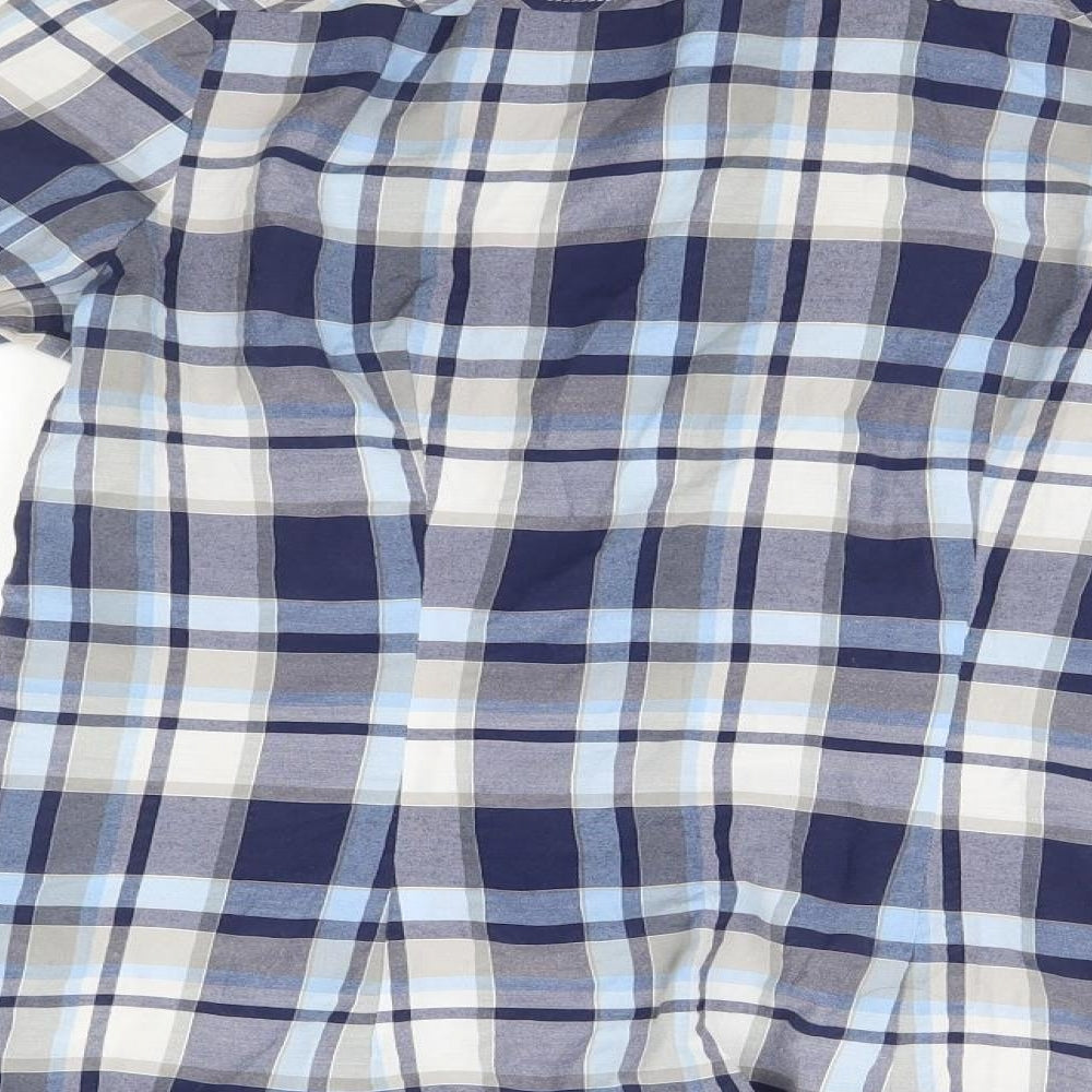 My Way Womens Blue Plaid  Basic Button-Up Size 12