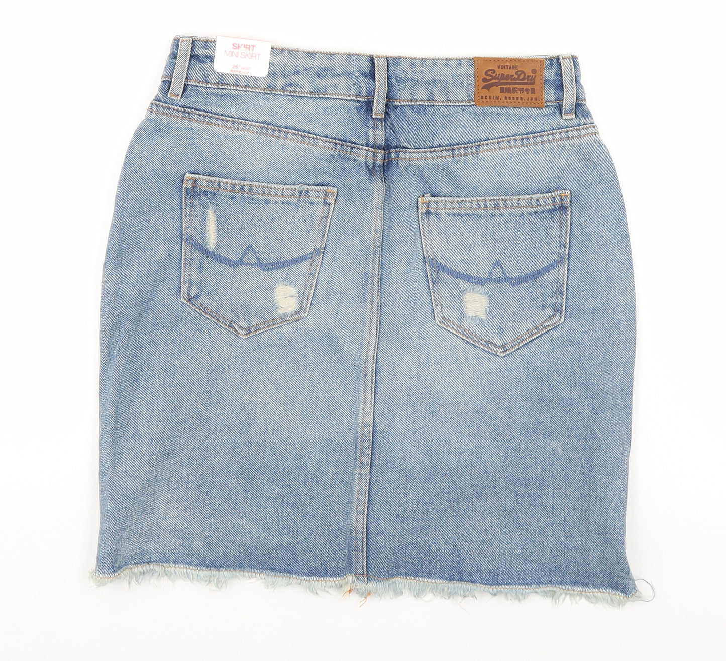 Superdry Womens Blue   Straight & Pencil Skirt Size 26