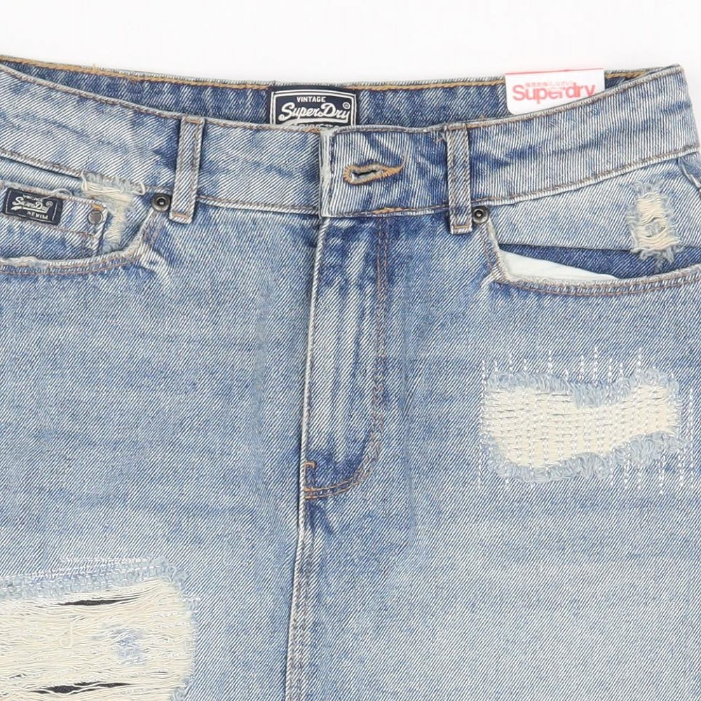 Superdry Womens Blue   Straight & Pencil Skirt Size 26
