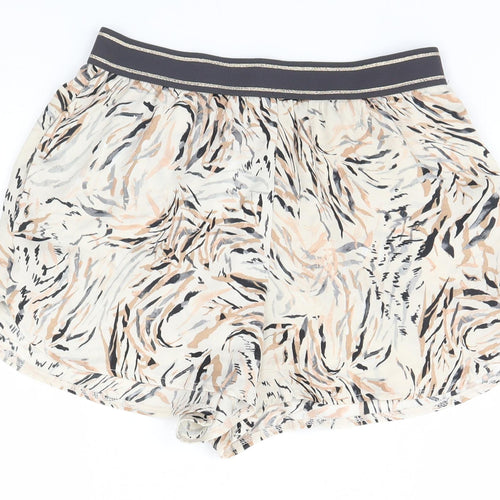 Primark Womens Beige Animal Print  Hot Pants Shorts Size 6