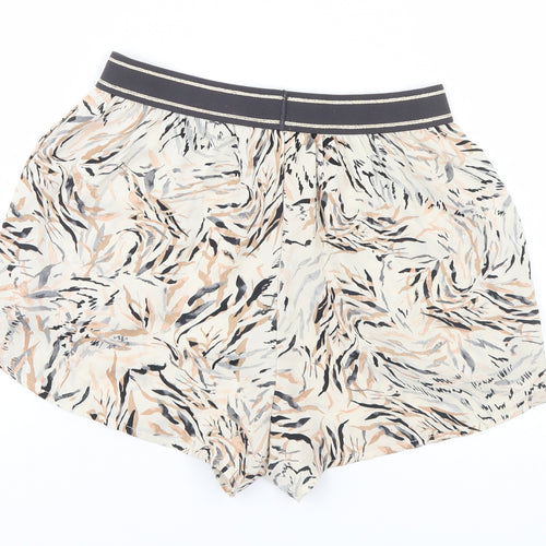 Primark Womens Beige Animal Print  Hot Pants Shorts Size 6