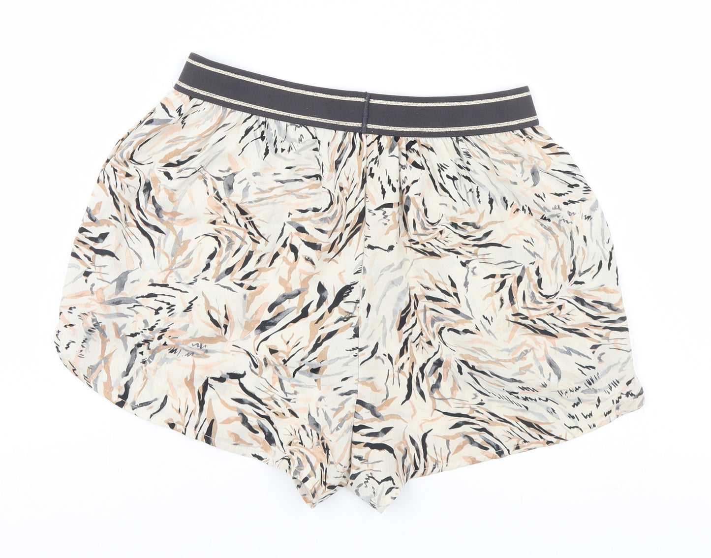 Primark Womens Beige Animal Print  Hot Pants Shorts Size 6