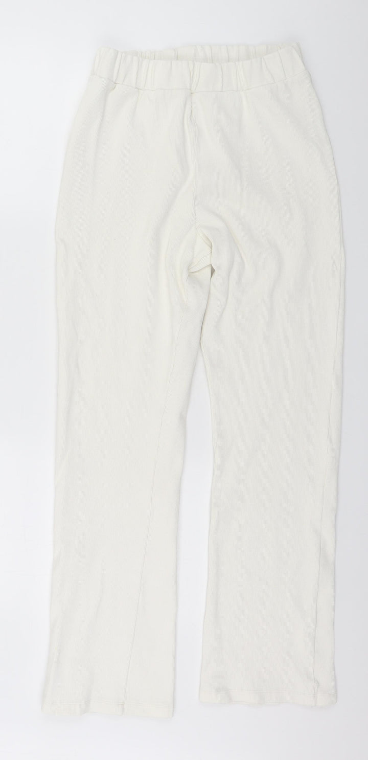 Boohoo Womens White Trousers Size 12 L26 in