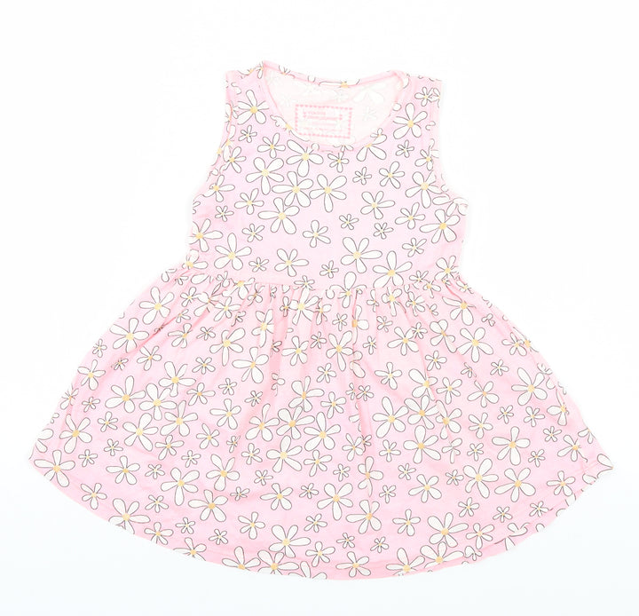 Young Dimension Girls Pink Floral  A-Line  Size 3-4 Years