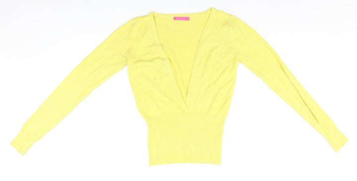 SPLASH Womens Yellow Pullover Jumper Size S