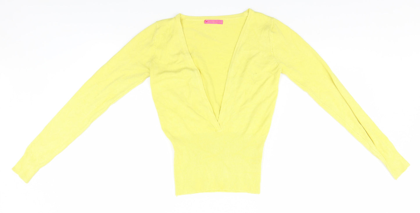 SPLASH Womens Yellow   Pullover Jumper Size S