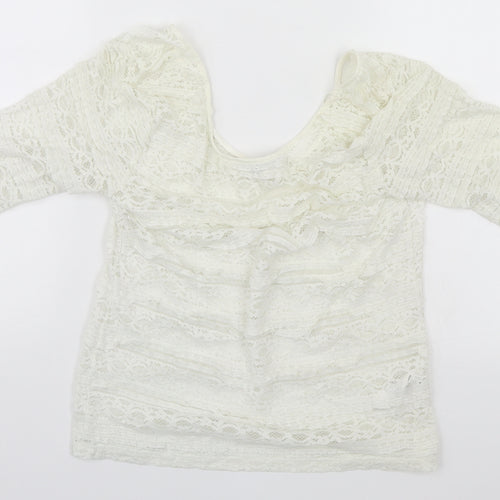 Divided Womens White   Basic Blouse Size M