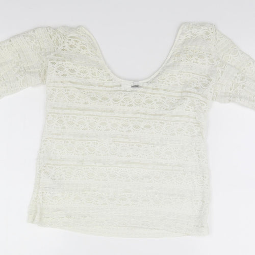 Divided Womens White   Basic Blouse Size M
