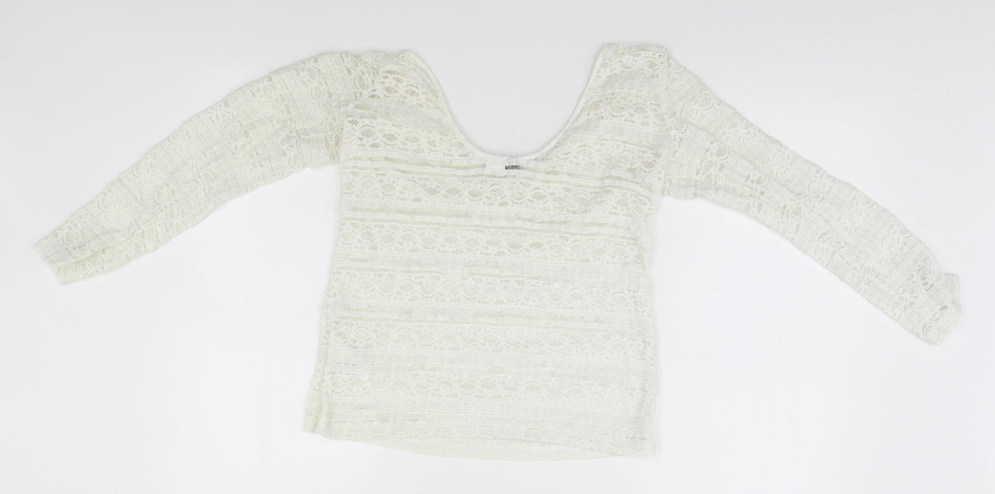 Divided Womens White   Basic Blouse Size M